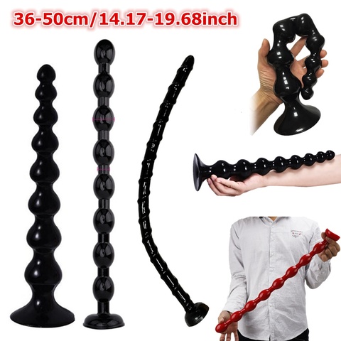 Godemiché en Silicone pour femme et homme, 3 tailles, Super Long, perles à tirer, Plug Anal, ventouse puissante, Masturbation féminine, jouets sexuels pour adultes ► Photo 1/6