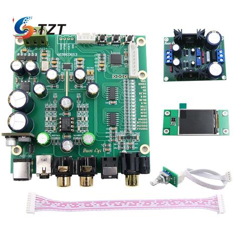 TZT – carte décodeur DAC, Support pour IIS DSD, Fiber optique, entrée coaxiale 384K DOP128 + Module d'alimentation, écran LCD ► Photo 1/1