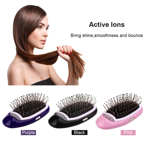 Anti frisottis brosse magique électrique ionique cheveux brosse tête Massage cuir chevelu peigne Anti statique lisse Portable négatif Ion cheveux Styler ► Photo 1/6