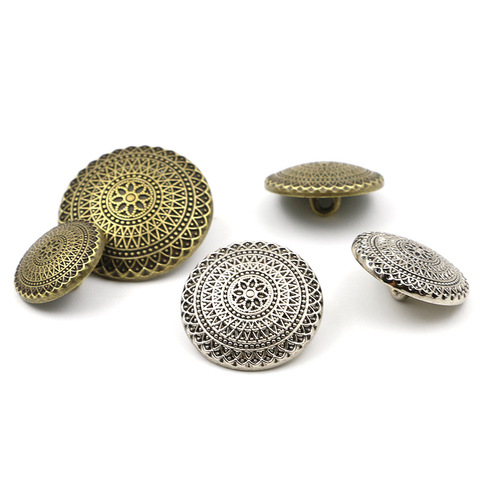 Boutons ronds à tige métallique rétro, 6 pièces, 15-25mm, pour réparation de vêtements, décoration de couture et artisanat ► Photo 1/6