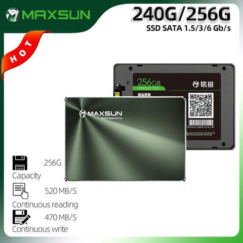 MAXSUN – disque dur interne SSD de 2.5 pouces, avec capacité de 240 go, 256 go, 520 mo/s, pour ordinateur portable et de bureau, garantie de trois ans ► Photo 1/6