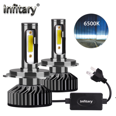 Infitary – Mini ampoule de phare de voiture H4 H7 à LED 12000 lm, 6500K, H1 H3 H11 H13 H27 880 9005 HB3 9006 HB4 9007, compatible avec feu anti-brouillard avant ► Photo 1/6