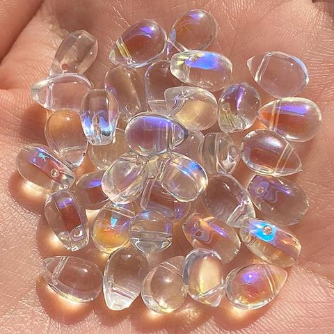 Perles d'espacement en verre cristal pour la fabrication de bijoux, couleurs AB, goutte d'eau, tchèque, Lampwork, bricolage, couture, Bracelet, collier, épingle à cheveux 6x9mm ► Photo 1/4