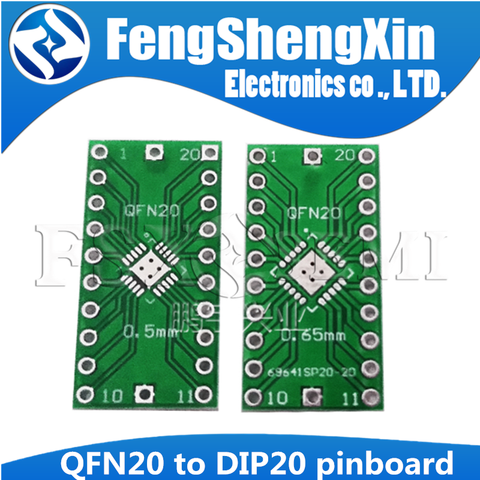 5 pièces pinboard QFN20 à DIP20 adaptateur pas de broche 0.5 0.65mm carte de transfert de carte PCB LFCSP20 à DIP convertisseur carte pas adaptateur ► Photo 1/1