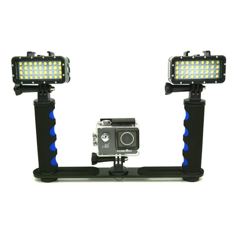 Support de lampe LED étanche pour caméra GoPro Hero 5 9 7 8 Xiaomi Yi 4K Mijia Sjcam SJ6 sj8/9 EKEN H9R, nouveau ► Photo 1/6