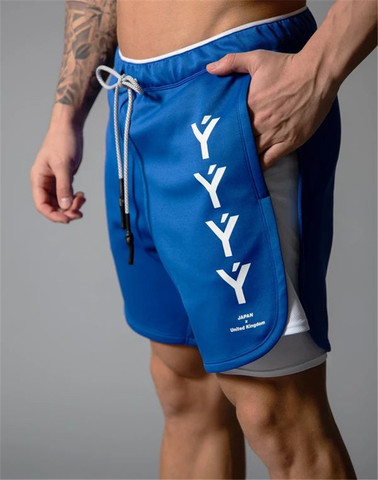 Shorts de Sport à Double couche pour hommes, marque royaume-uni et japon, Shorts de course, Fitness, musculation, entraînement, jogging ► Photo 1/6