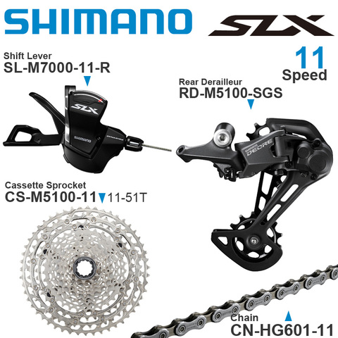 Groupe Shimano 11v avec manette de vitesse SLX M7000 et dérailleur arrière DEORE M5100 pignon de Cassette 11 vitesses HG601 chaîne pour vtt ► Photo 1/1