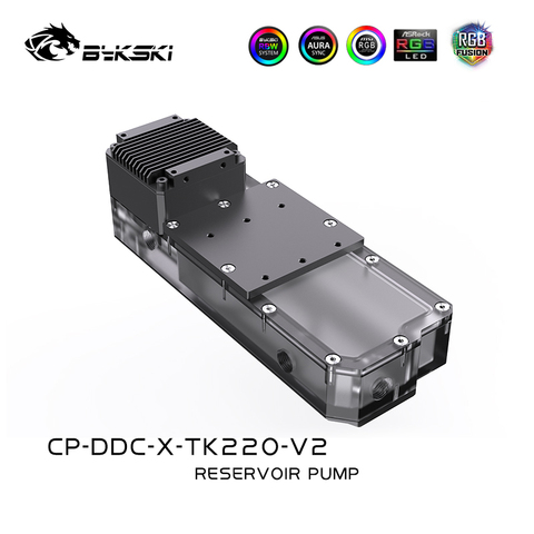Bykski armoire refroidissement par eau ARGB 5V réservoir d'eau carré, personnaliser le réservoir de refroidisseur d'eau liquide, G1/4 CP-DDC-X-TK220-V2 ► Photo 1/6