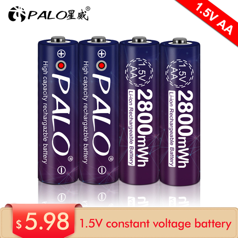 100% nouveau 1.5v AA batterie rechargeable 2800mwh li-ion lithium ion AA 2A batteries pour jouets caméra lampe de poche ► Photo 1/6