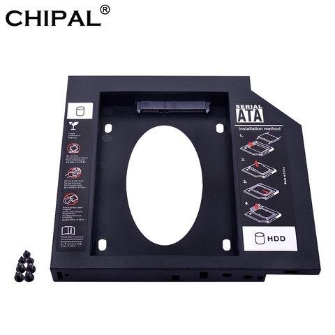 CHIPAL universel deuxième 2nd HDD Caddy 9.5mm 9mm SATA 3.0 pour 2.5 ''SSD boîtier de disque dur adaptateur pour ordinateur portable impair CD DVD ROM ► Photo 1/6