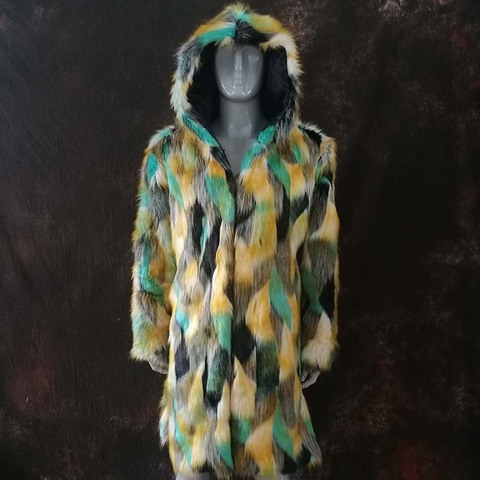 Vestes de Parka manteau de fourrure pour hommes, hiver en fausse fourrure, manteau de Camouflage hommes, Punk manteaux longs en cuir en fourrure véritable vêtements de marque ► Photo 1/6