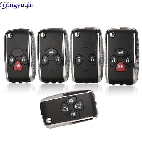 Jingyuqin-coque de clé télécommande à 2/3/4 boutons pour voiture, coque pliable, pour voiture Toyota Corolla RAV4, Camry et Avlon ► Photo 1/6