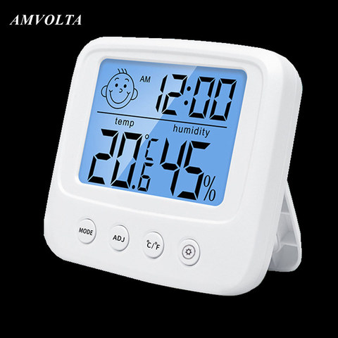 Amvolta – thermomètre et hygromètre numérique LCD rétro-éclairé, pour l'intérieur, Station météo, chambre de bébé ► Photo 1/6