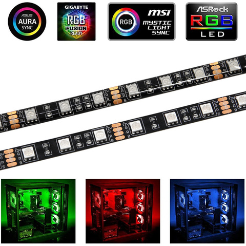 Bande lumineuse RGB LED PC coque d'ordinateur, 4 broches, panneau de commande, panneau principal, armoire de jeu, néon, 12V ► Photo 1/6