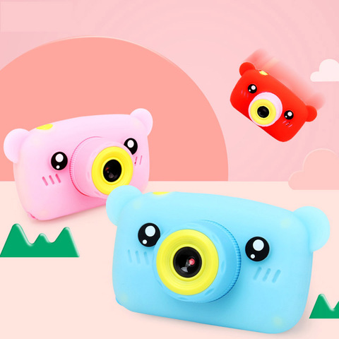 Appareil photo numérique électronique ours mignon, jouets pour enfants, cadeaux d'anniversaire, Mini projecteur 1080P, jouets éducatifs pour filles et garçons ► Photo 1/6