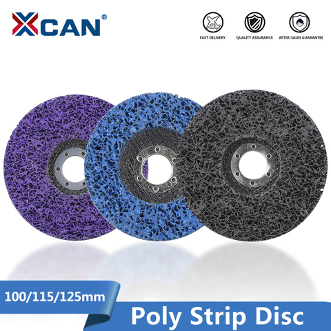 XCAN – disque de polissage pour meuleuse d'angle, 115mm, 125mm, disque en Poly bande, roue Abrasive, pour peinture, antirouille, propre ► Photo 1/6