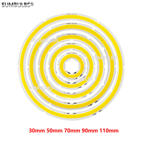 Source de lumière cob avec yeux d'ange, 2W-12W, source de lumière blanche chaude et froide, anneau cob, 12V DC, 20mm-120mm, pour ampoule à bricolage, 2W-12W ► Photo 1/6