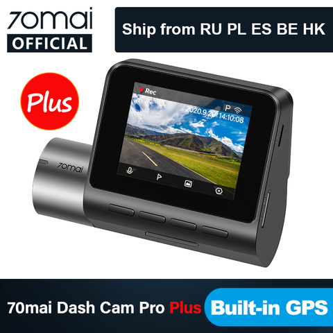 Mise à niveau 70mai Dash Cam Pro Plus A500S GPS intégré 70mai PLUS + voiture DVR avant arrière Cam 1944P coordonnées de vitesse ADAS 24H Parking ► Photo 1/6
