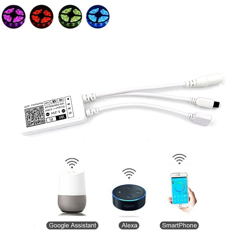 Contrôleur pour bande lumineuse RGB LED, 4 broches lumière LED, Flexible, avec adaptateur contrôleur 24 touches pour application Apple HomeKit, commande vocale DC5-25V ► Photo 1/6