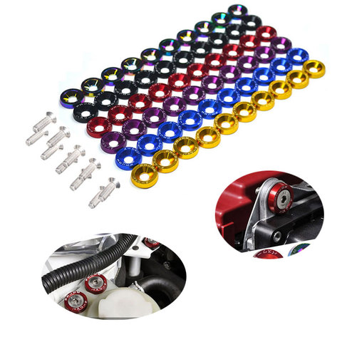 Attaches hexagonales modifiées de voiture M6 JDM | 10 pièces, pare-choc, moteur, vis Concave, style de voiture ► Photo 1/6