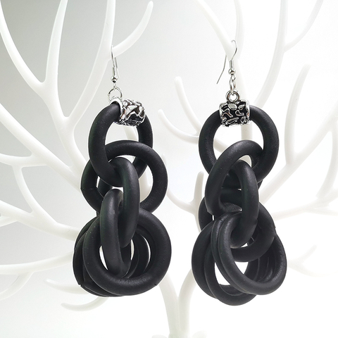 YD & YDBZ-boucles d'oreilles pour femmes, en caoutchouc métallique, bijoux, fait à la main, boucles d'oreilles de styliste, mode Punk, fête, nouvelle collection ► Photo 1/5