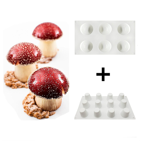 6/8 cavités champignon forme ensemble Silicone moule demi rond gâteau moule cône Silicone moule gâteau décoration outils gâteau outils ► Photo 1/6