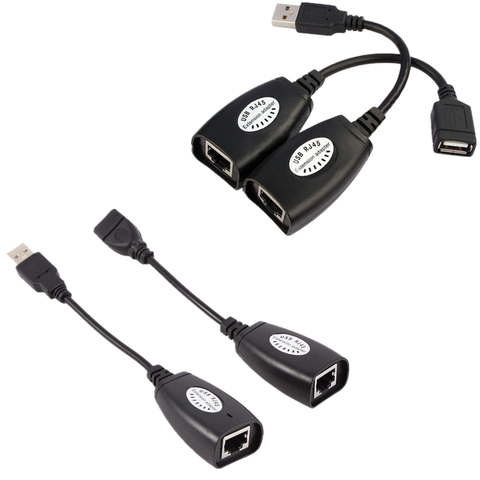 Câble d'extension USB vers RJ45, 1 pièce, Extension Ethernet, adaptateur LAN, câble RJ45 Cat5e/6, au-dessus du répéteur, nouveau ► Photo 1/5