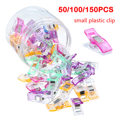 50/100/150 pièces Clips à coudre Clips en plastique Quilting artisanat crochting tricot Clips de sécurité couleurs assorties pinces à relier papier ► Photo 1/6