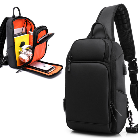 Sac à bandoulière avec chargeur USB pour hommes, sacoche de voyage de bonne qualité, imperméable, nouveau Pack ► Photo 1/6