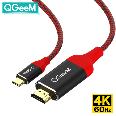 QGeeM USB C vers HDMI 4K 60Hz câble USB Type C vers HDMI adaptateur USB-C HDMI Thunderbolt 3 convertisseur pour MacBook Huawei Samsung S10 ► Photo 1/6