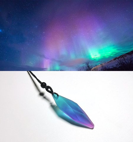 BOEYCJR – collier avec pendentif en résine Aurora Polaris, bijou à la mode, nouveau Design, fait à la main, pour femmes ou hommes ► Photo 1/5