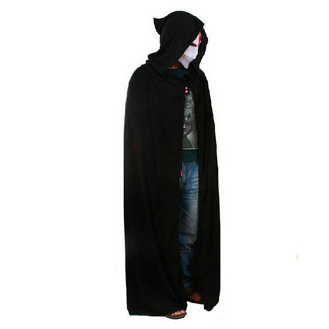 Cape unisexe à capuche noire pour Halloween, vêtement ample à capuche, longue Cape unisexe, manteau, cadeaux ► Photo 1/6