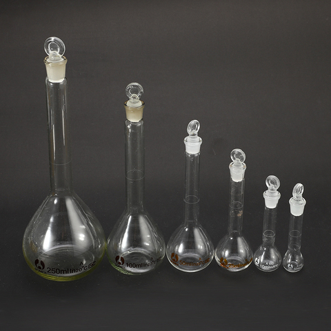 TEST 5ml-250ml approvisionnement en laboratoire avec bouchon verre Transparent verre clair fiole volumétrique verrerie avec bouchon chimie de laboratoire ► Photo 1/6