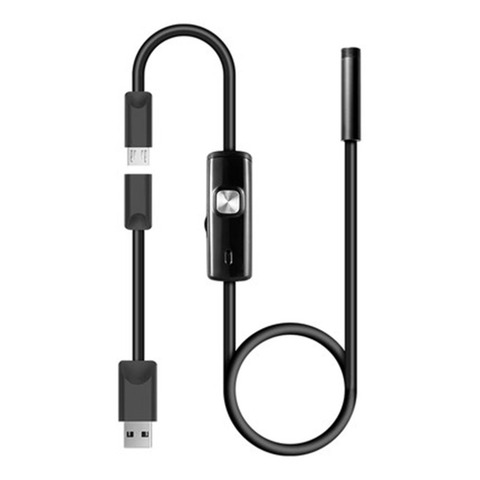 Tube serpent Endoscope étanche, 1M 720P HD 7mm, lentille d'inspection, Mini caméra USB avec 6 led, boroscope pour téléphone Android et PC ► Photo 1/6