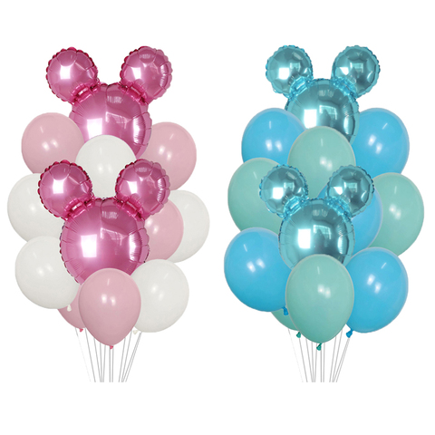 1 jeu de ballons Mickey Minnie Mouse en Latex pour anniversaire, pour fête prénatale, pour anniversaire, pour enfants, ballon à Air, pour décoration ► Photo 1/6