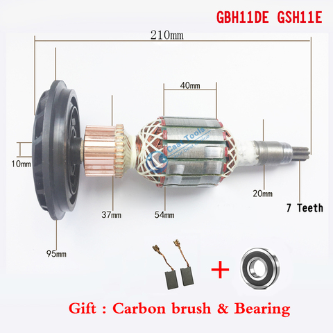 Remplacement de Rotor à Armature, pour BOSCH GSH11E GBH11DE GBH 11DE GSH 11E, marteau rotatif de démolition, pièces de rechange électriques, 220V-240V ► Photo 1/4