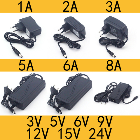 Chargeur électrique universel avec prise 3V, 5V, 6V, 9V, 12V, 15V, 24V, 0,5 a, 1a, 2a, 3a, 5a, 6a, 8a, sortie Eu Us pour 110 ► Photo 1/5