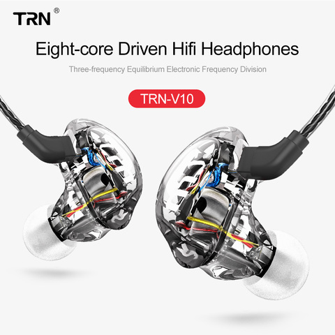 Écouteurs intra-auriculaires hybrides TRN V10 2DD 2BA, casque d'écoute DJ HIFI avec 2 broches détachables V90 BA5 T3 ► Photo 1/6
