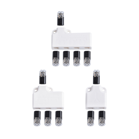 Boîte de jonction de connecteur, boîtier de distribution d'alimentation pour LED, Audio électrique, système de Moto automatique, câble métallique 22-20awg, 1x séparateur + 3x2 broches ► Photo 1/6