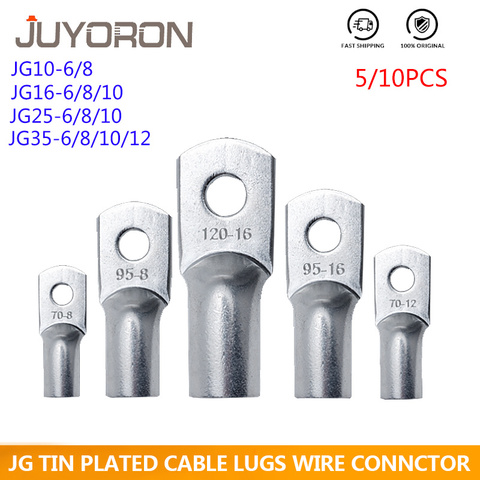 Cosses pour câbles de batterie, 5/10 pièces, JG10-6/8 JG25/6/8/10, M8, M12, 10 mm2, 16 mm2, 25 mm2 ► Photo 1/6