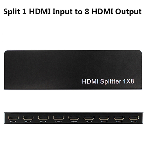 Convertisseur de répartiteur HDMI 1x8 1 entrée à 8 sorties 1x8, affichage partagé pour DVD PS3 Xbox HDTV 4K avec adaptateur d'alimentation ► Photo 1/6