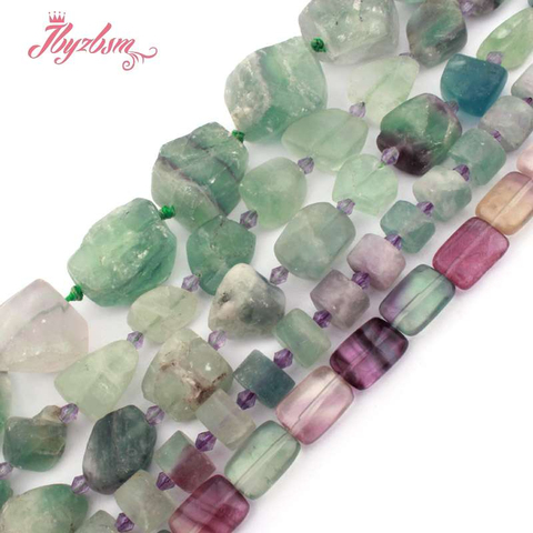 Perles de Fluorite de forme mixte, en vrac, pierre naturelle, 6 à 12mm, pour cadeau, fabrication de bijoux, bricolage, collier, bracelet, boucles d'oreilles, 15 pouces ► Photo 1/6