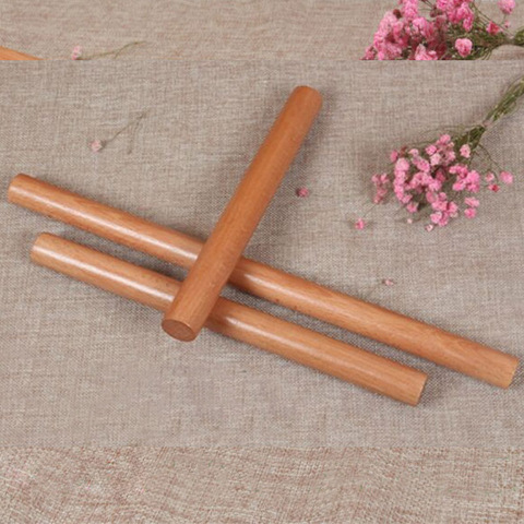 Solide bois naturel outils de cuisson 4 taille Fondant gâteau décoration rouleaux pâte rouleau cuisine accessoires rouleau à pâtisserie Portable ► Photo 1/6