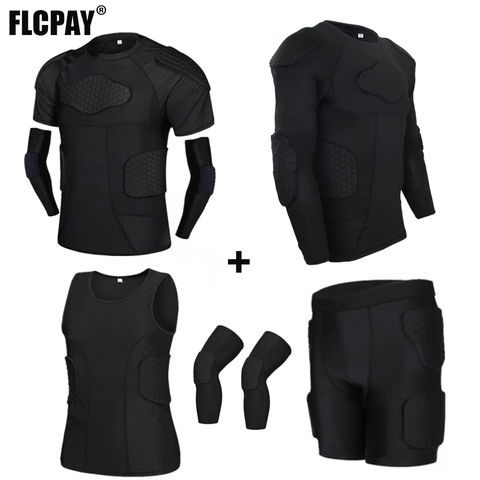 Gilet de Compression rembourré, genouillères de protection, Football, Paintball, basket-ball, patinage, Rugby, costumes Anti-collision ► Photo 1/6