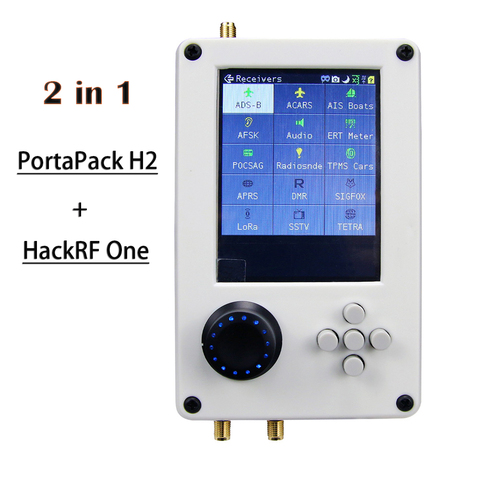 HackRF One et PortaPack H2, deux en un, 0,5 ppm TXCO SDR radio avec batterie en plastique, antenne en option assemblée ► Photo 1/6