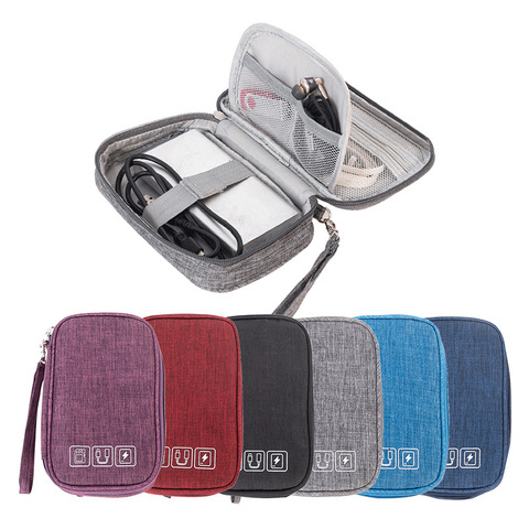 Câble sac organisateur fils chargeur numérique USB Gadget Portable électronique étui pour écouteurs pochette de rangement à fermeture à glissière accessoires fournitures ► Photo 1/6