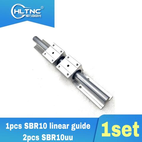 SBR10 – rail linéaire de 10mm, longueur 300mm 400mm 500mm 600mm, guide linéaire avec 2 pièces SBR10UU, roulement linéaire, partie de routeur cnc ► Photo 1/5