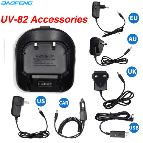 Baofeng UV-82 – walkie-talkie ue/US/UK/AU, adaptateur de chargeur de voiture pour Baofeng UV 82 UV-82 UV82, accessoires de Radio bidirectionnelle ► Photo 1/6