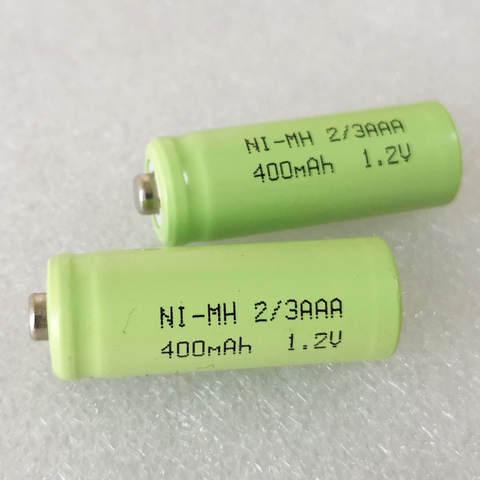 US 400mah 1.2V 2/3AAA ni-mh batterie rechargeable 2/3 AAA nimh cellule sans soudure onglets broches pour LED lumière solaire ► Photo 1/3