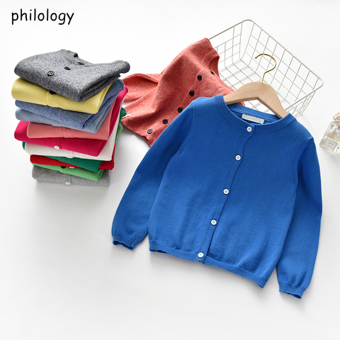 PHILOLOGY-pull en tricot pour enfants, Cardigan, vêtement pour garçons et filles, vêtement d'hiver, printemps, automne ► Photo 1/6